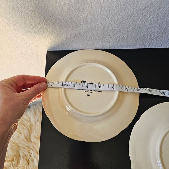 2 Vintage Franciscan Earthware Dinnerware Ceramic Hand Painted Apple Plates - Picture 5 of 6